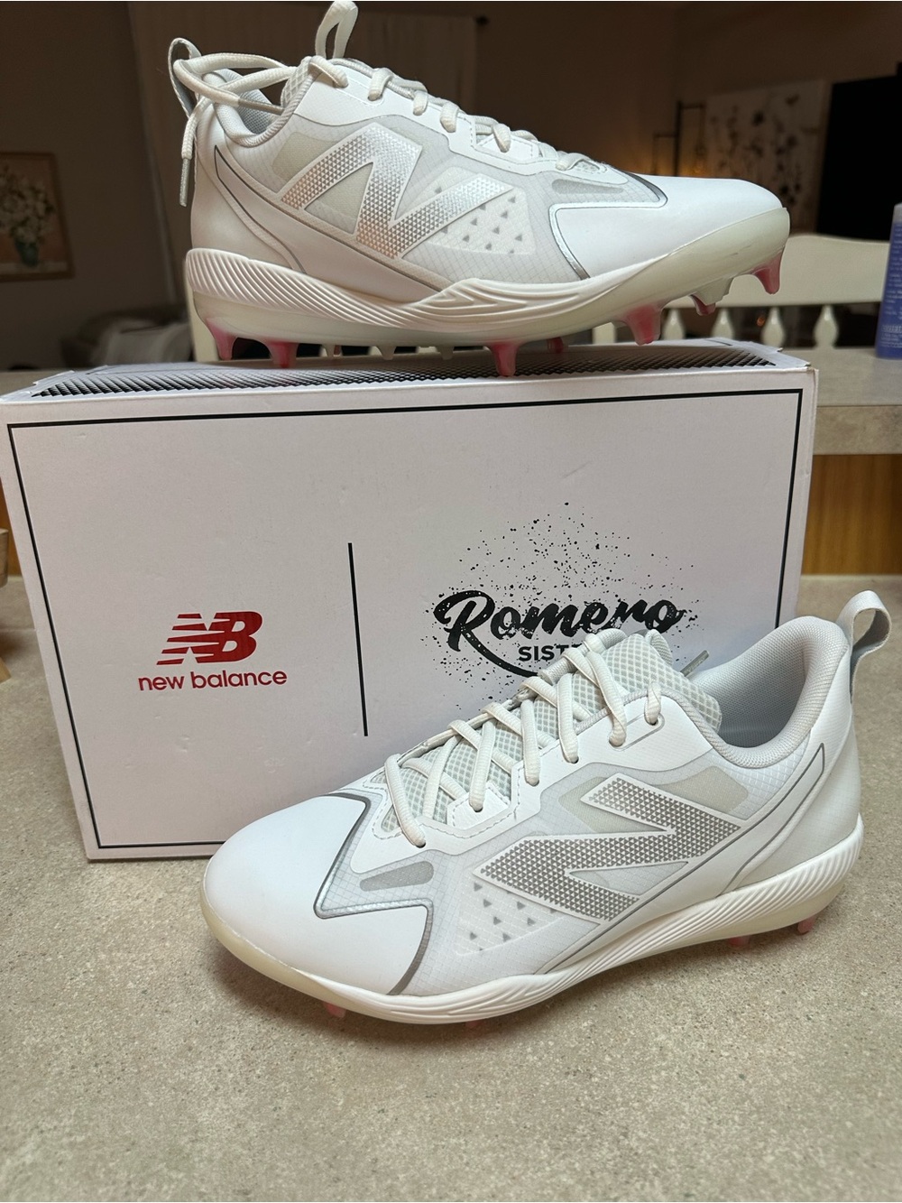 New Balance Wmns FuelCell Romero Duo Comp 'White Silver Metallic' Sz 10